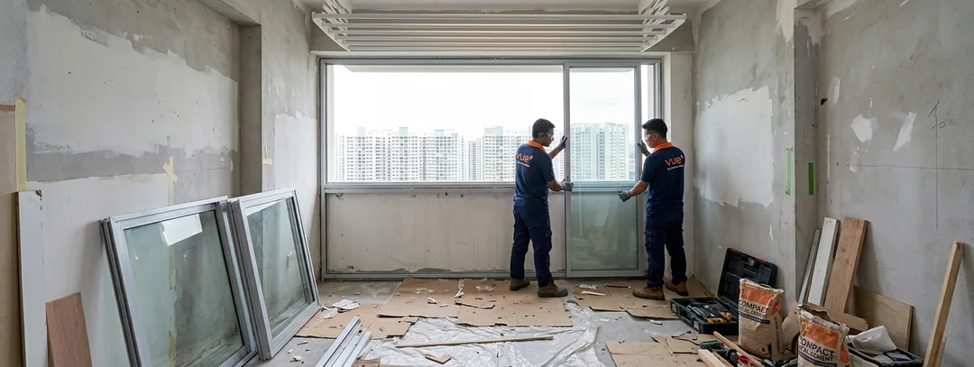Yard window installation work